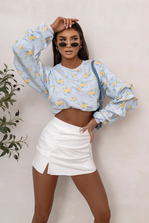 Bluza bluebell - print niebieskie kwiaty