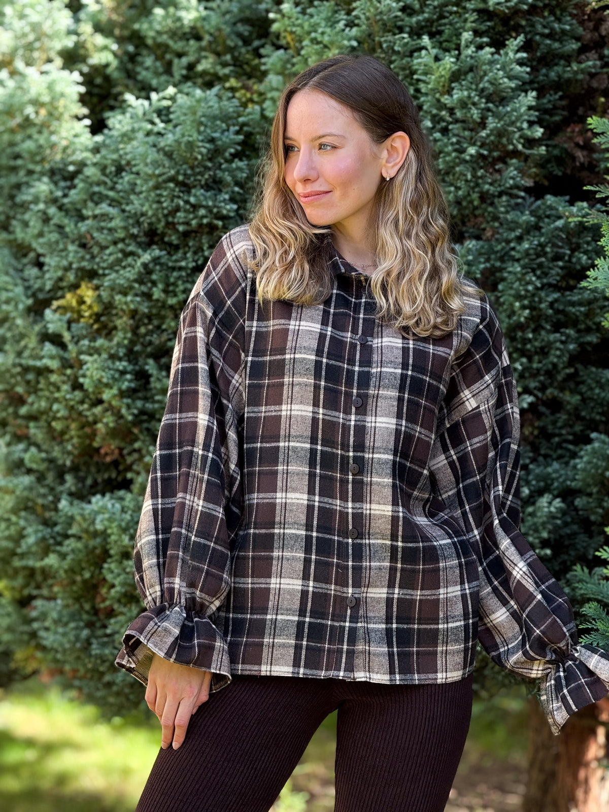 Koszula bawełniana w kratę Willow Brąz