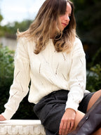 Sweter z kaszmirem Amelie Ecru