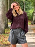 Sweter/kardigan z kaszmirem Magdalena czekoladowy