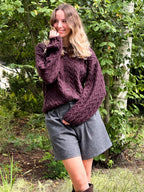 Sweter/kardigan z kaszmirem Magdalena czekoladowy