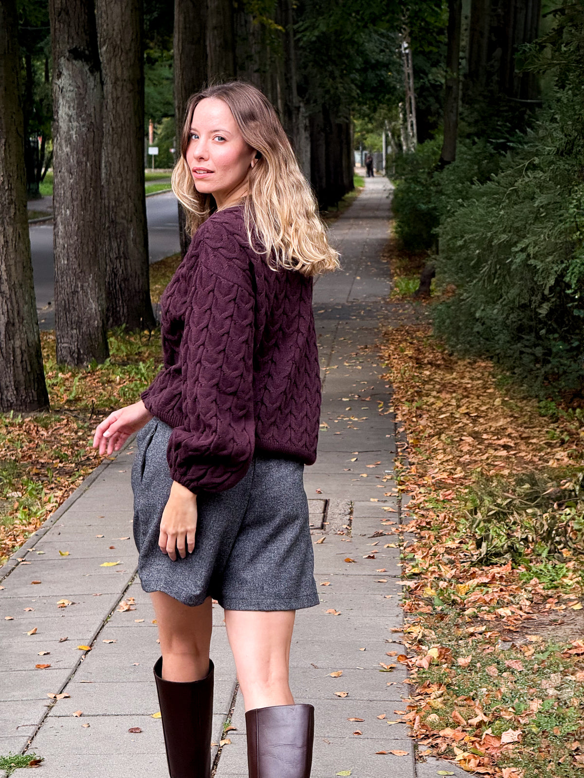 Sweter/kardigan z kaszmirem Magdalena czekoladowy