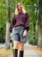 Sweter/kardigan z kaszmirem Magdalena czekoladowy