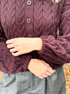 Sweter/kardigan z kaszmirem Magdalena czekoladowy