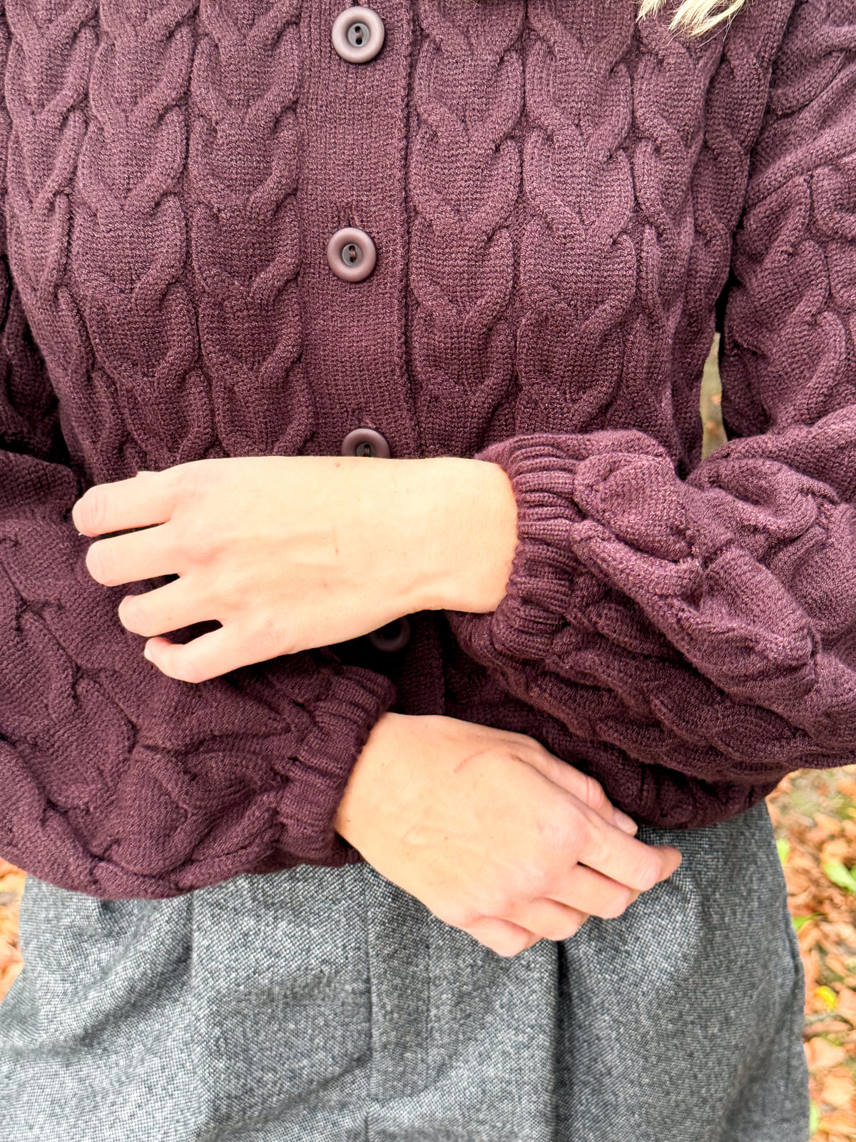 Sweter/kardigan z kaszmirem Magdalena czekoladowy